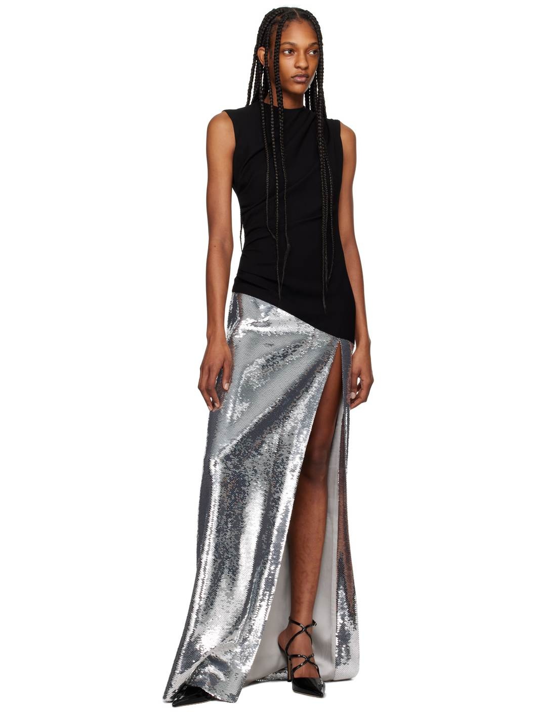 Black Sequin Maxi Dress - 4