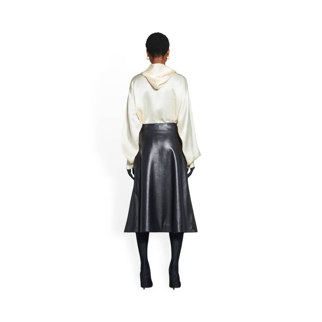 Women's A-line Skirt in Black - 4
