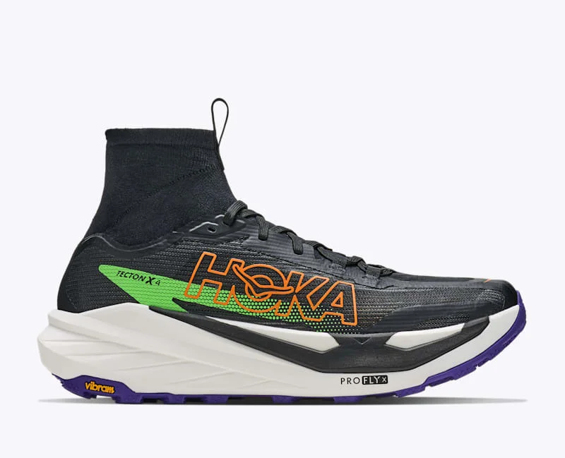 Men's Tecton X 4 Shoes in Black/Neon Green - 1