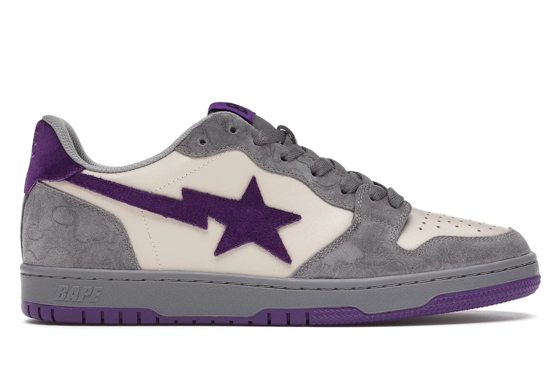 A Bathing Ape Court Sta Mist Grey Royal Purple - 1