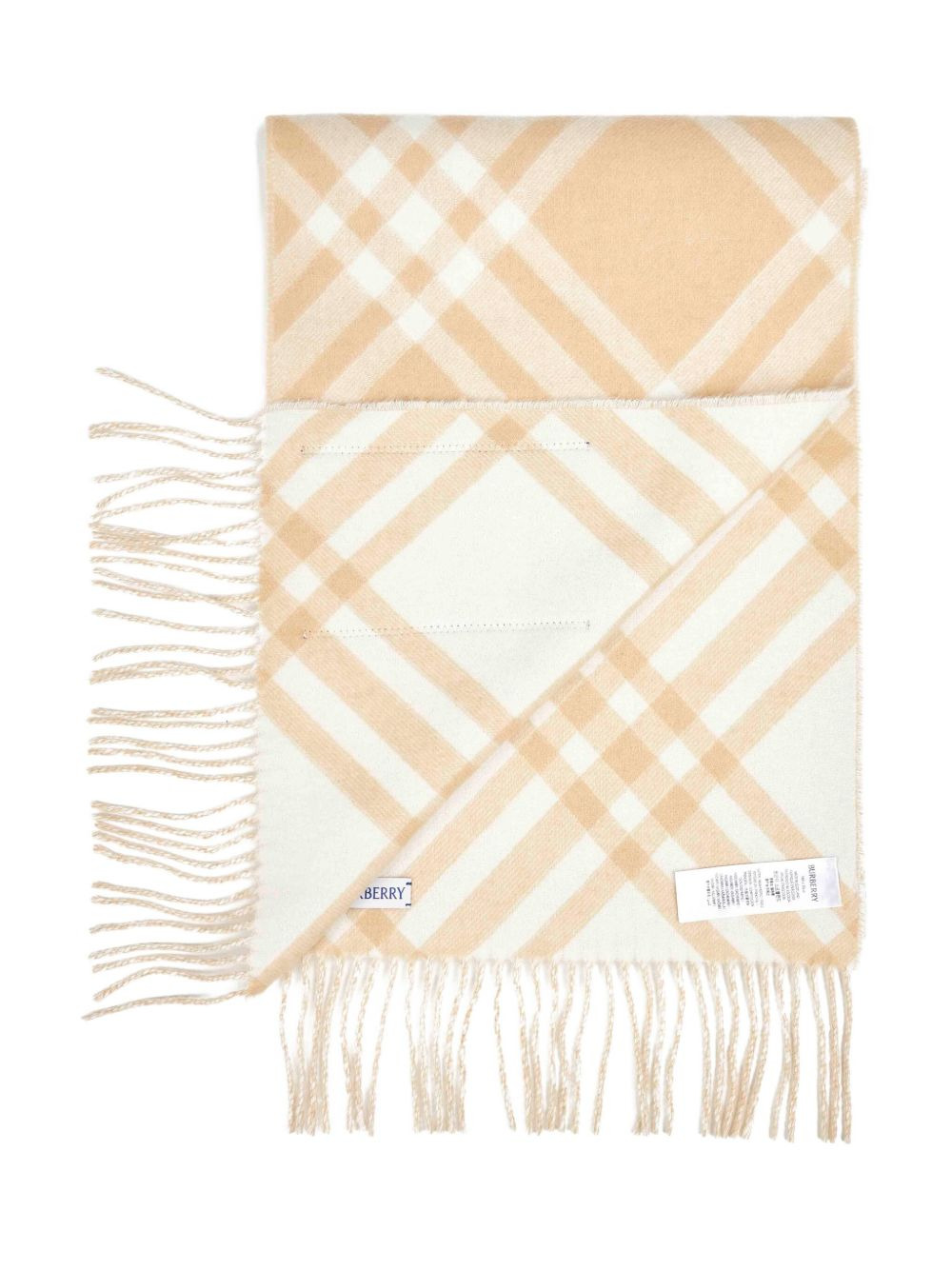 check-pattern cashmere scarf - 2