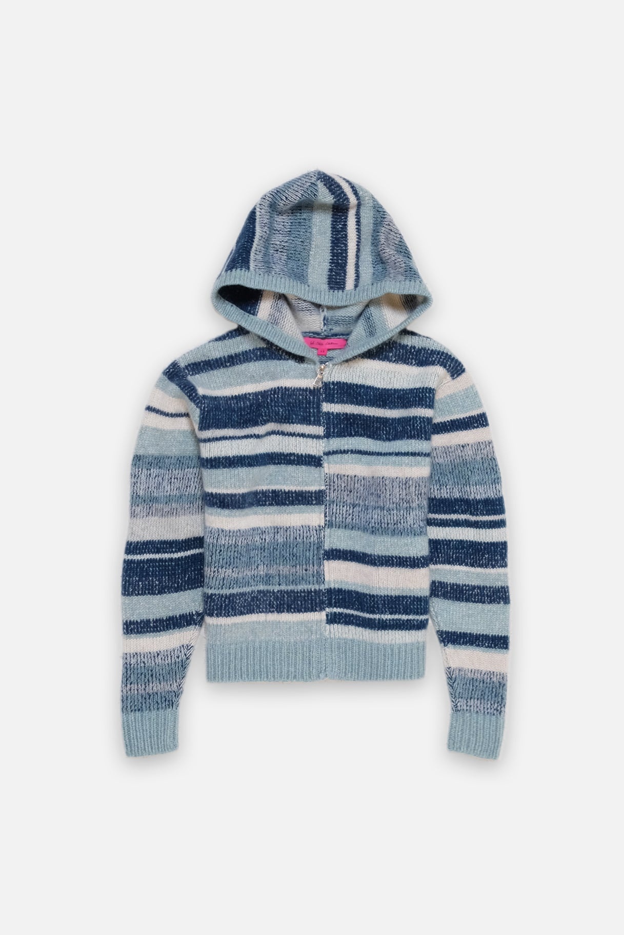 STRIPE SUPER SOFT CASHMERE WOMENS ZIP HOODIE - 1