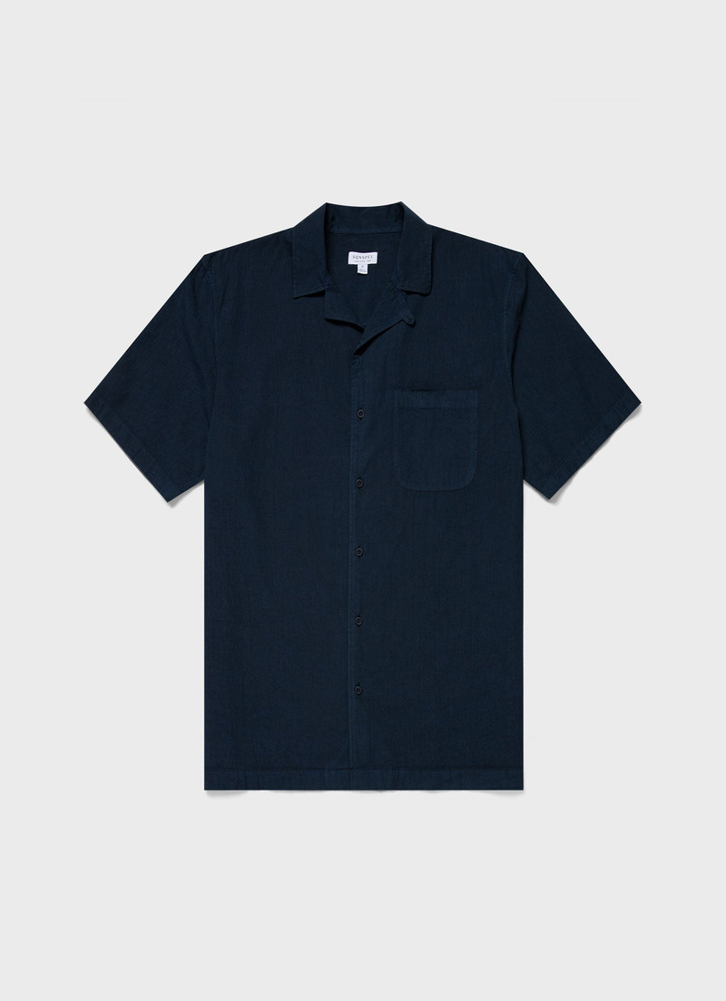 Seersucker Camp Collar Shirt 1