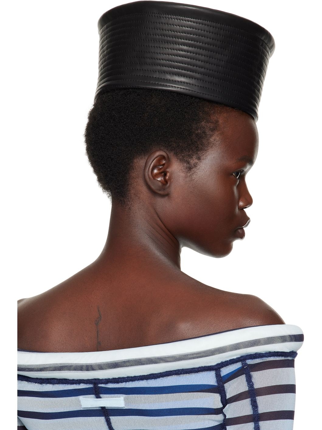 Black 'The Leather Sailor' Hat - 3