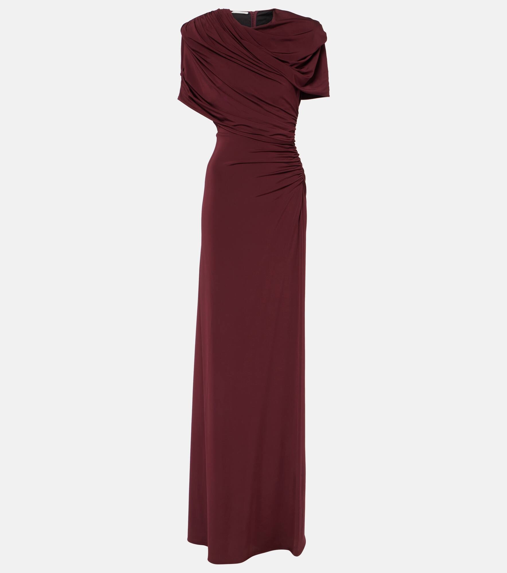 Draped open-back satin gown - 1