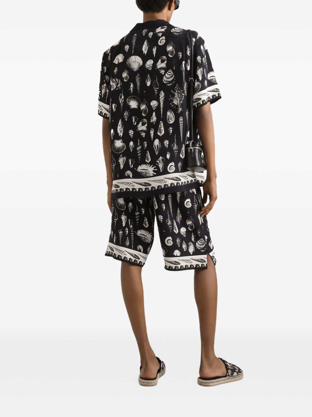 seashell-print drawstring shorts - 3