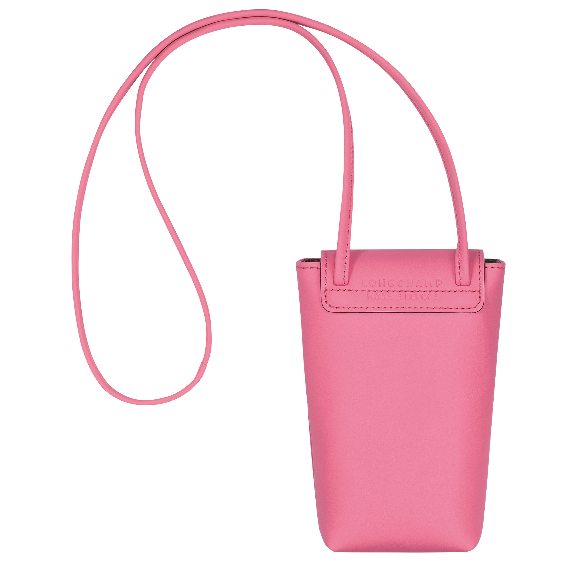 Le Pliage Xtra Phone case with leather lace Pink - Leather - 4