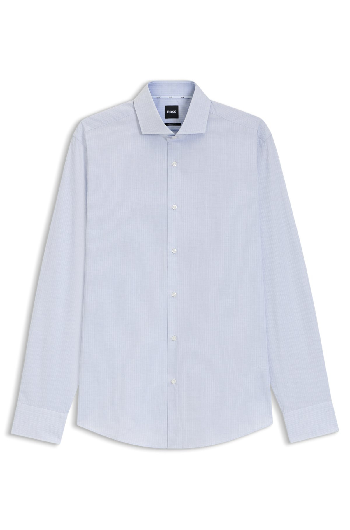 REGULAR-FIT SHIRT IN STRUCTURED DOBBY COTTON - 1