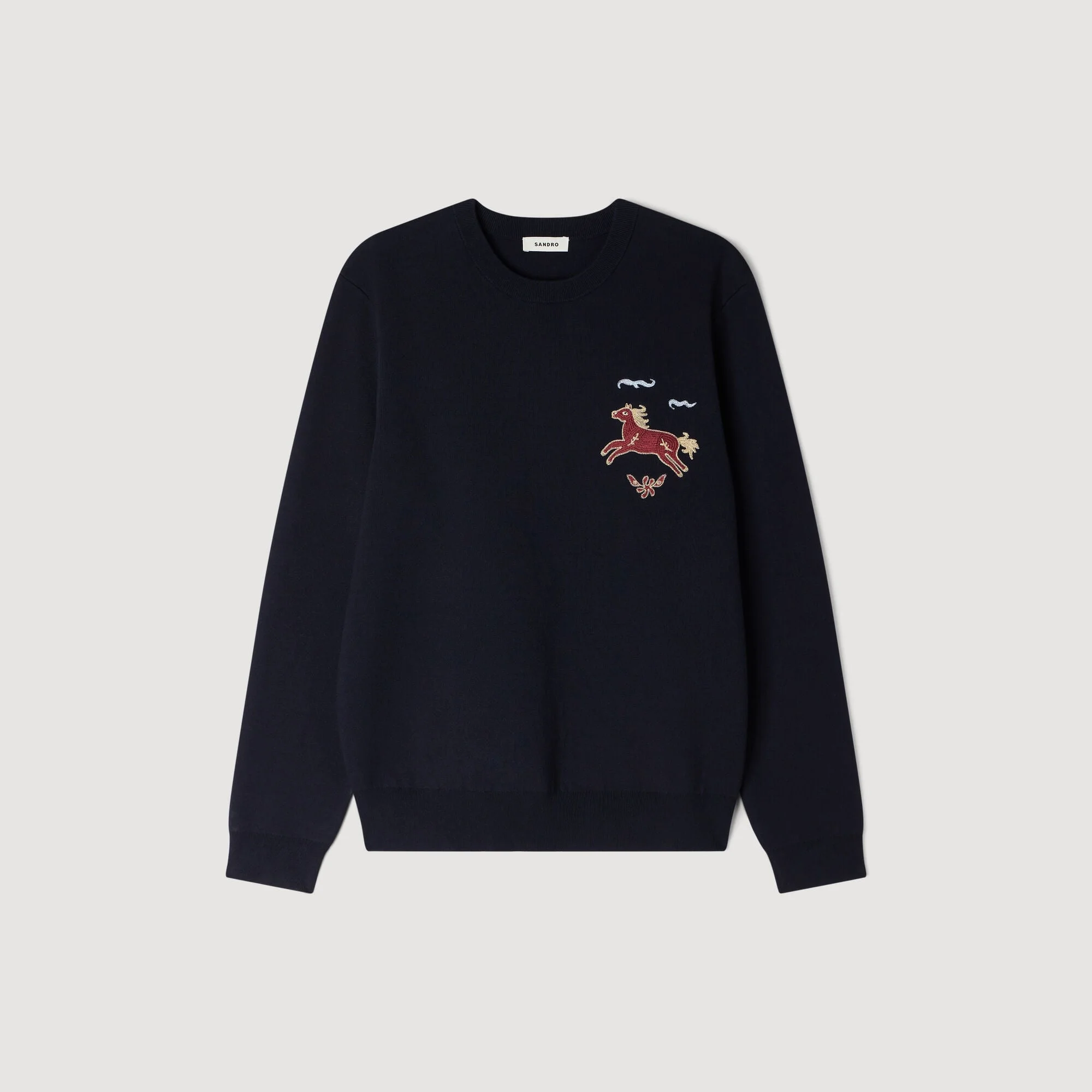 EMBROIDERED HORSE SWEATSHIRT - 1