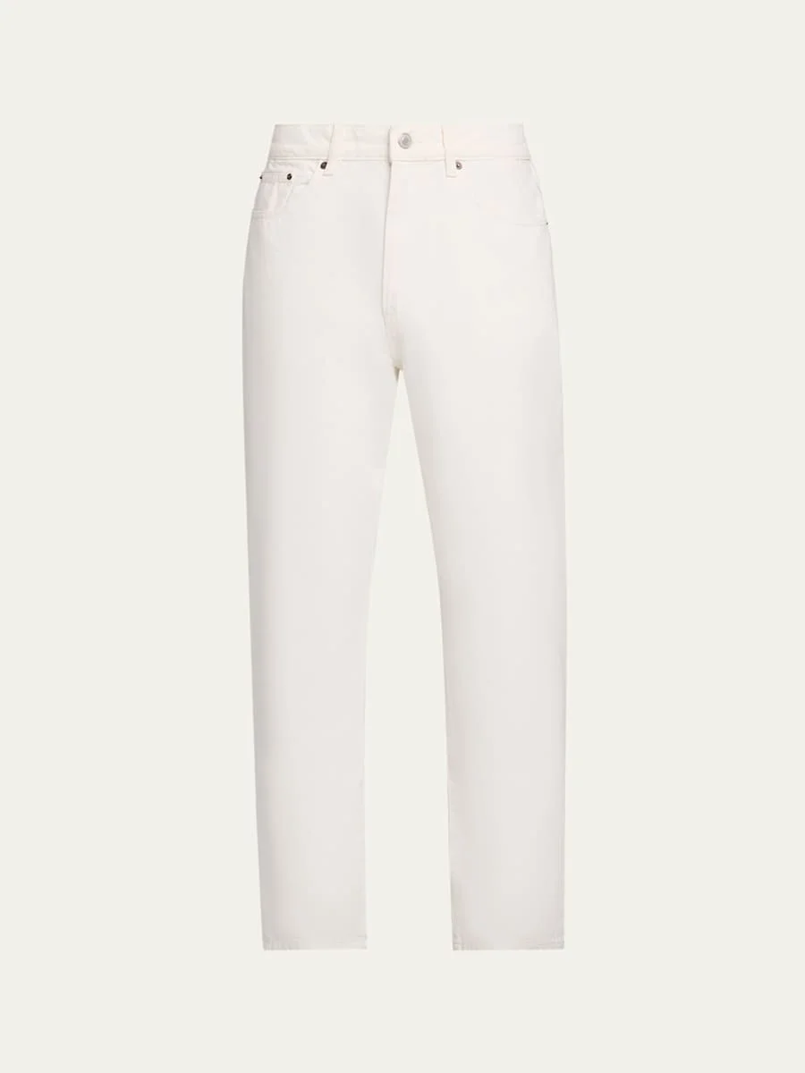 Men's White Denim Loose-Fit Jeans - 1