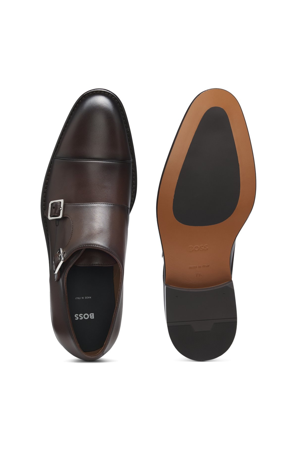 LEATHER MONK SHOES WITH DOUBLE STRAP - 4