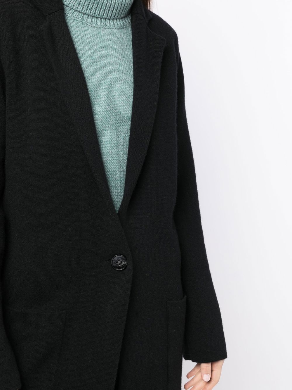 single-breasted fitted coat - 5