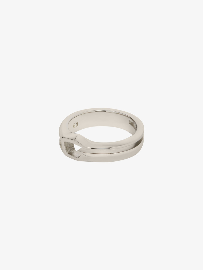 Givenchy GIV CUT RING IN METAL AND LEATHER outlook