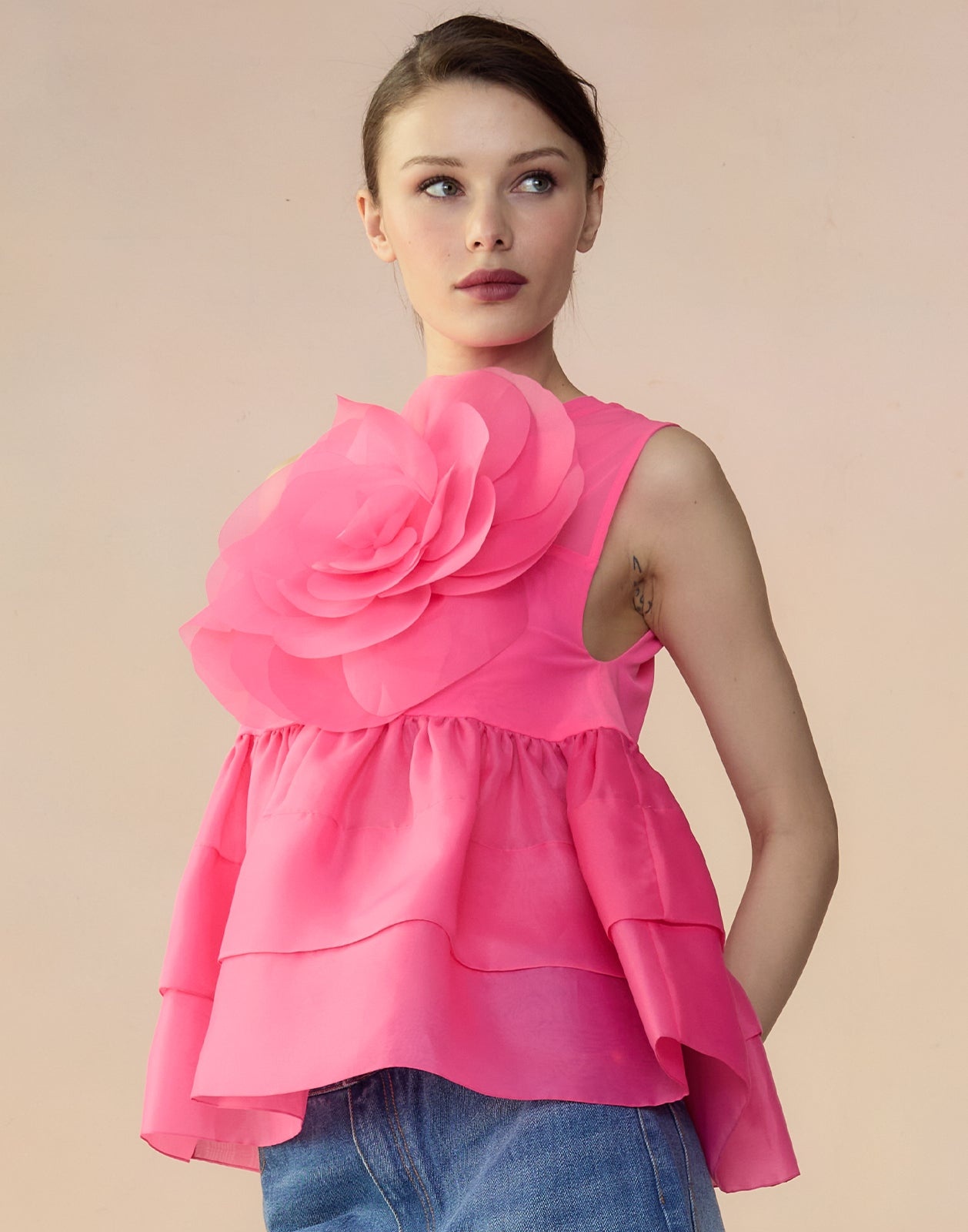 Chloe Organza Flower Top - 3
