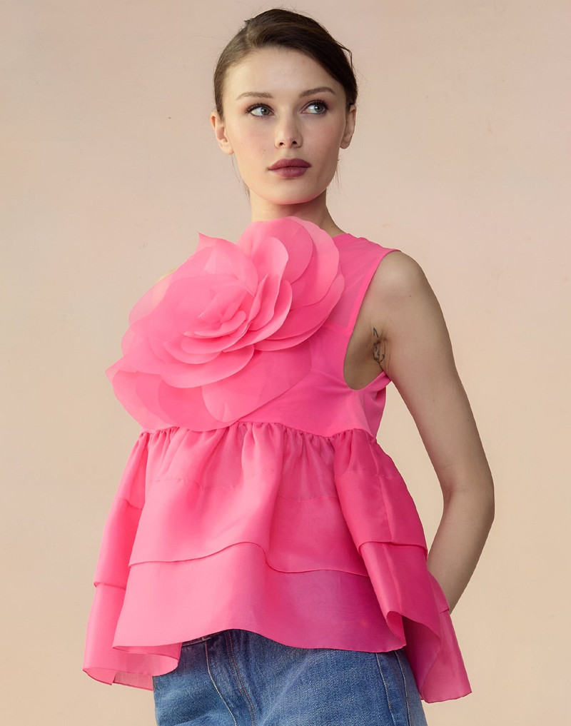 Chloe Organza Flower Top 3