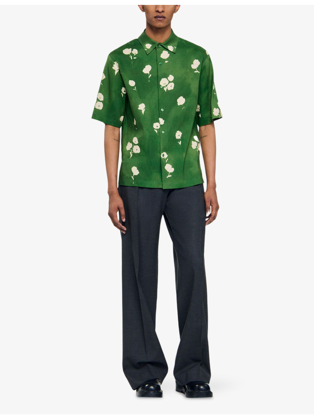 Floral-Print Regular-Fit Stretch Linen-Blend Shirt - 2