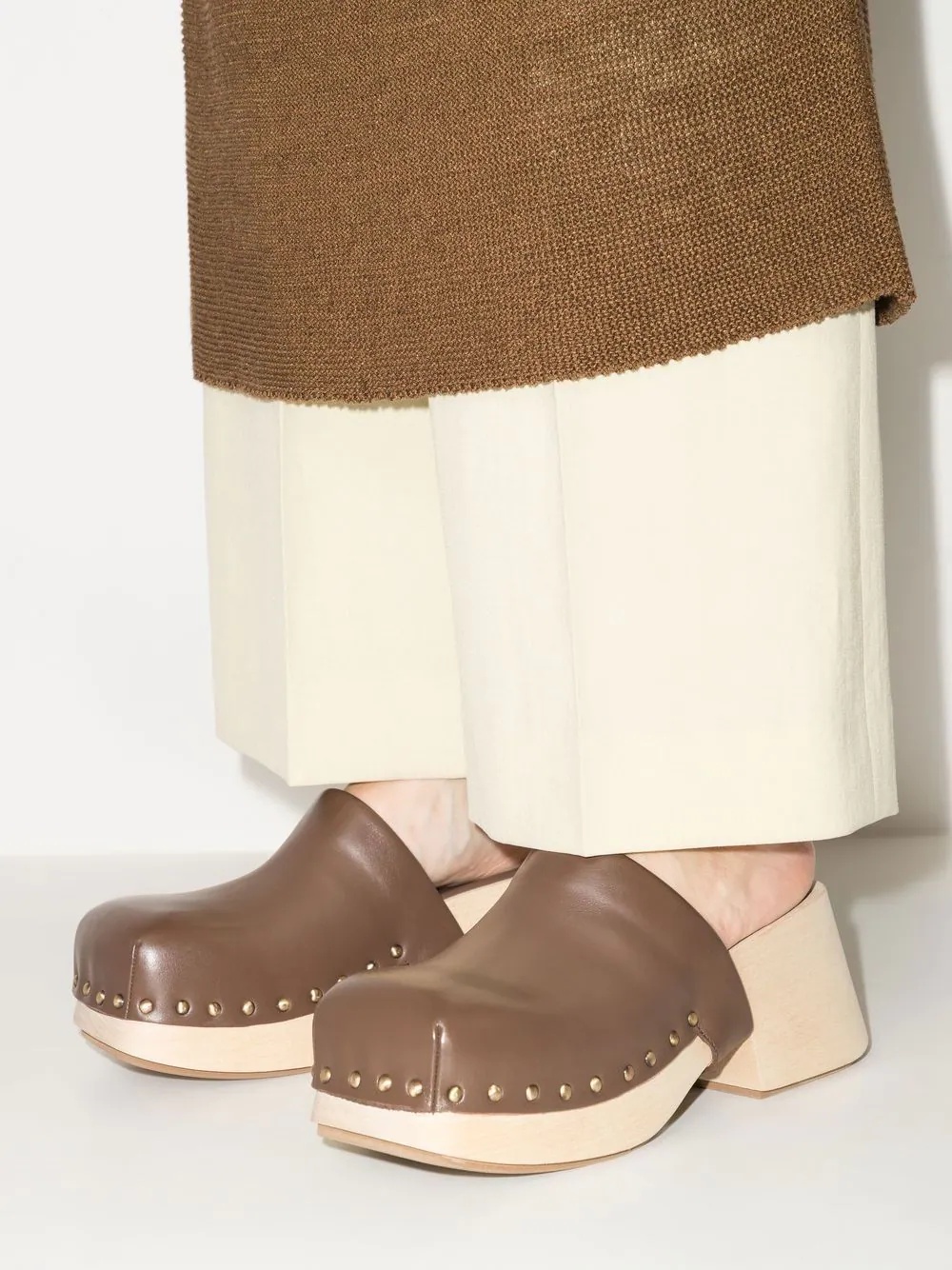 stud-detail square toe clogs - 4