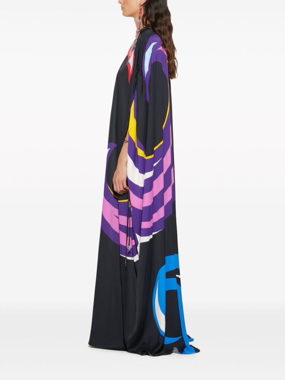 Cigni-print cape gown - 3