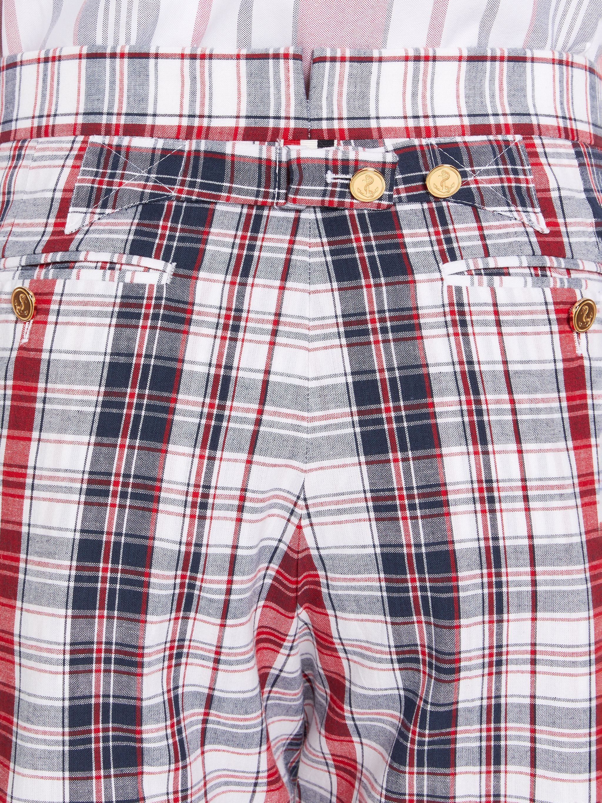 Multicolor Striped Plaid Classic Backstrap Short - 6