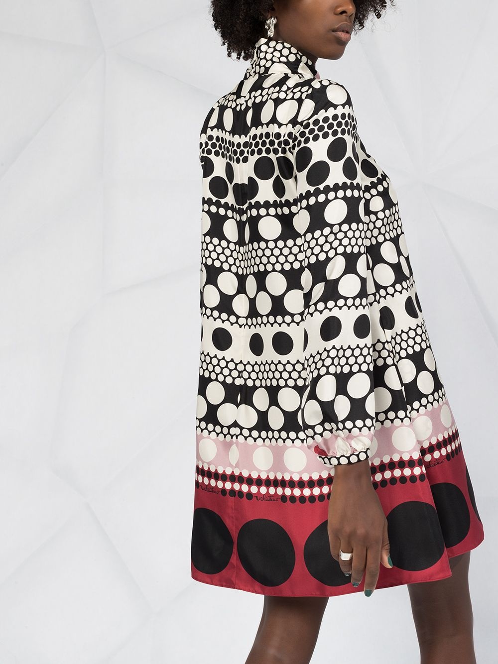 long-sleeve polka-dot dress - 3