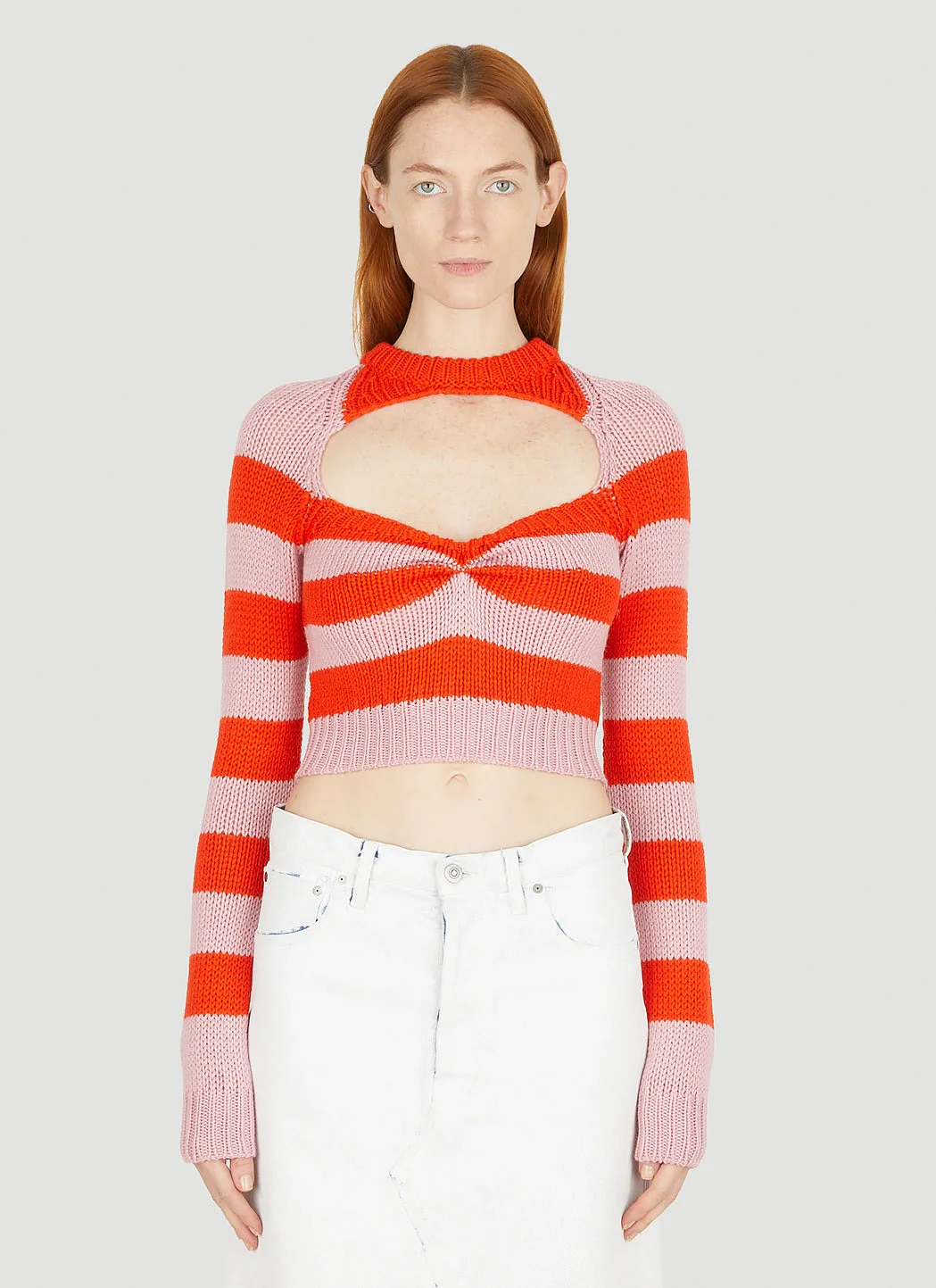 Marni Women Cut Out Striped Knit Top - 1
