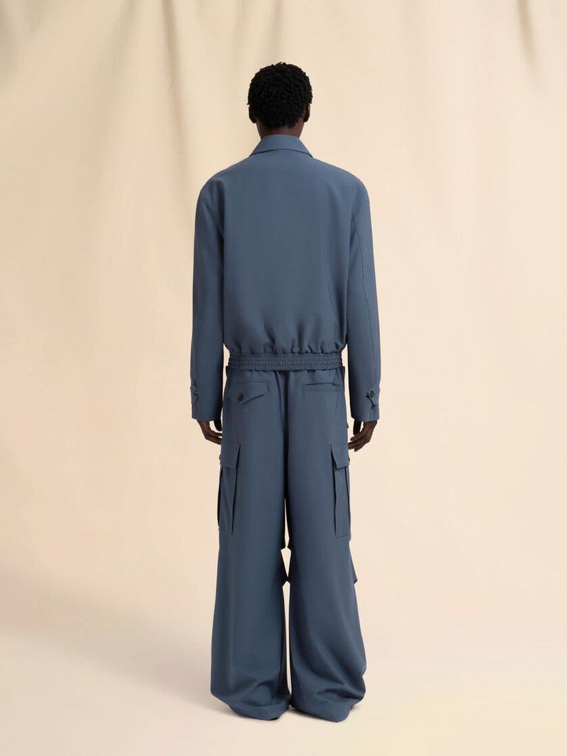 GRAY LIGHT WOOL JACKET WITH COLLAR 3