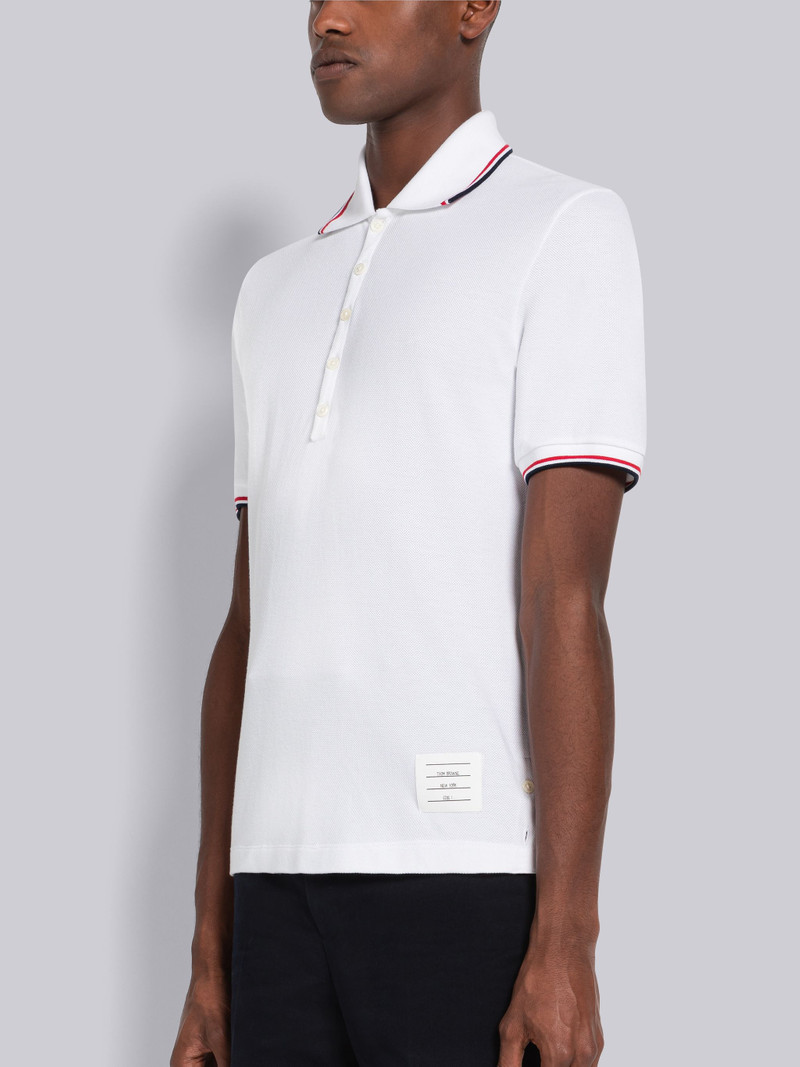 Thom Browne Classic Pique Stripe Short Sleeve Polo outlook