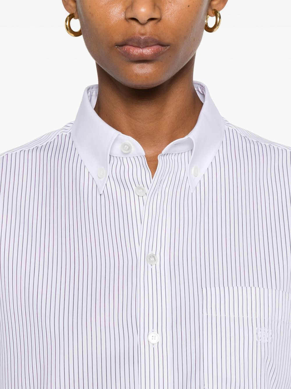 Celine Women Cotton Cropped Shirt - 4