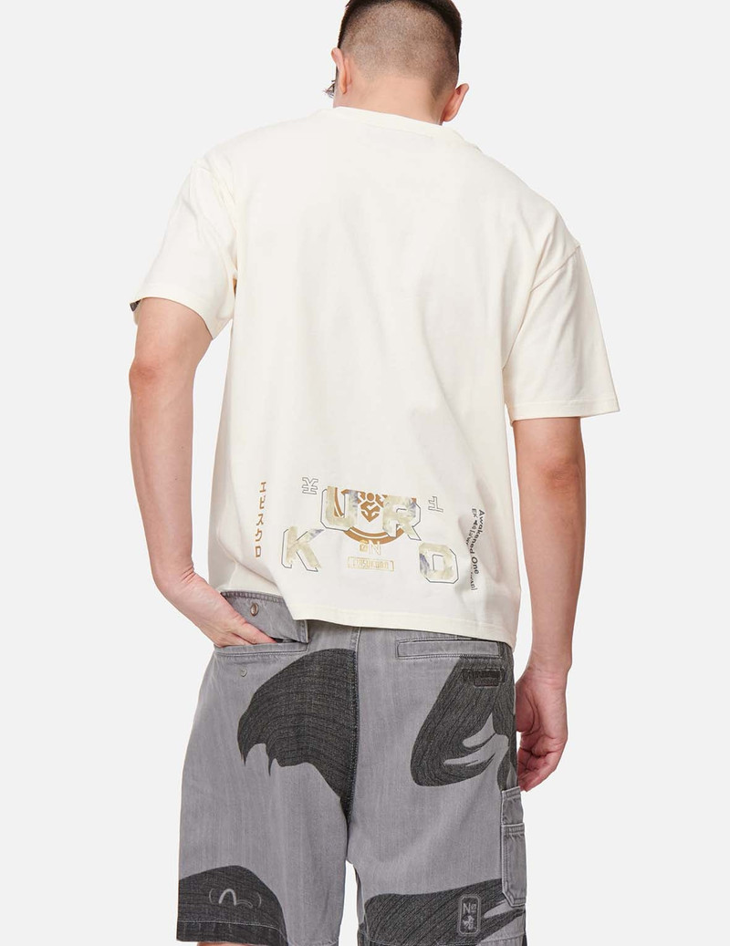 Logo and Kamon Foil Print T-shirt 4