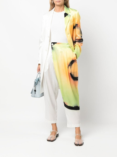 ISSEY MIYAKE abstract-print cropped trousers outlook