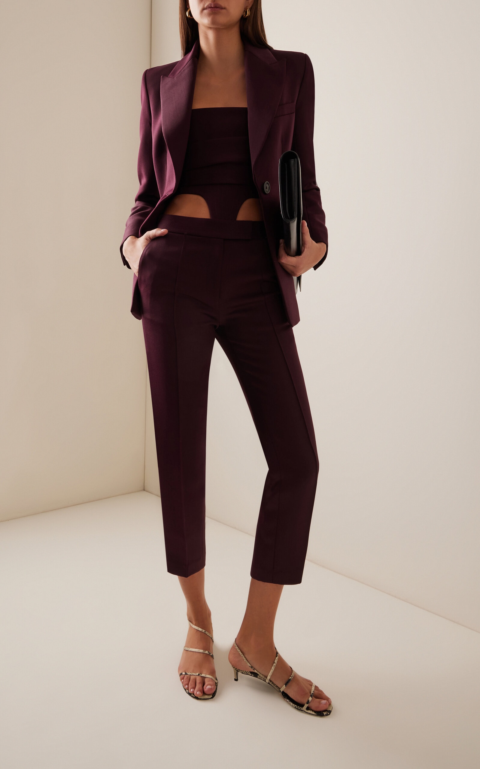 Wool Corset Top burgundy - 3