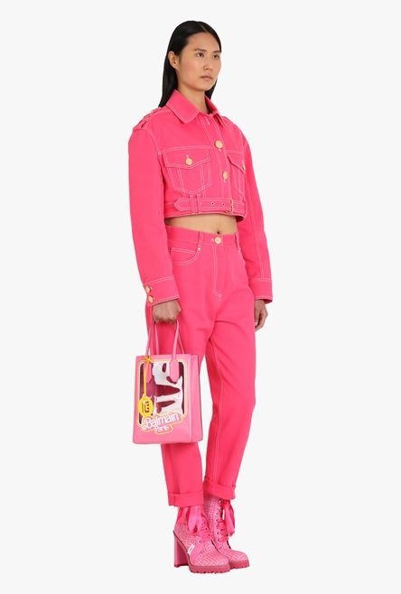 Balmain x Barbie - Pink calfskin Folded Shopping bag - 2