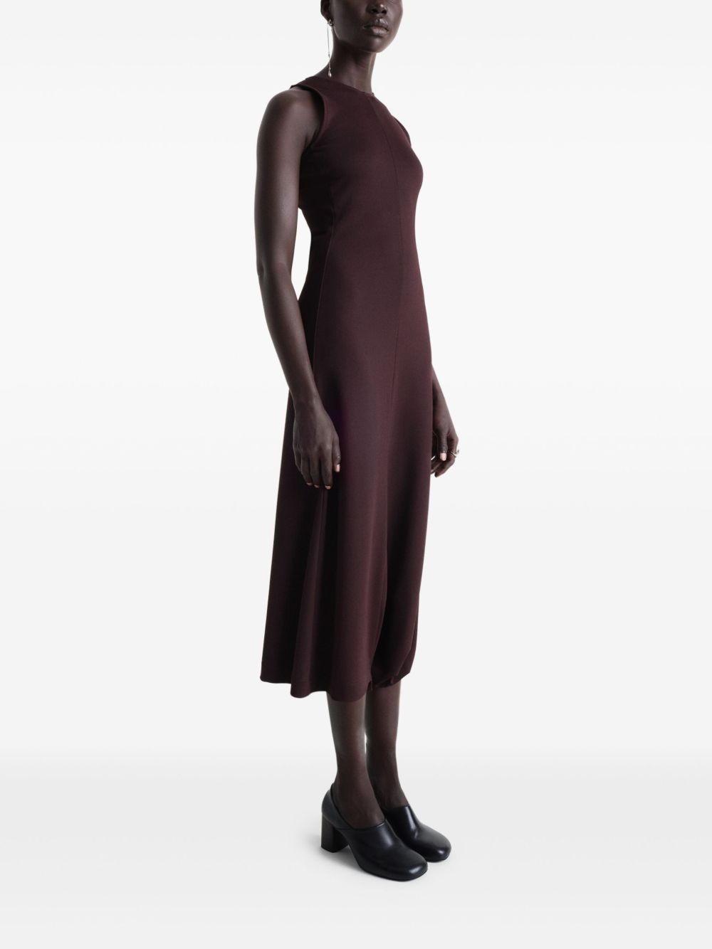 twisted-hem midi dress - 3