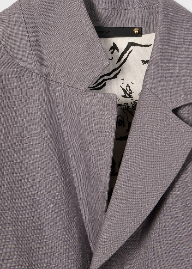Paul Smith Mauve Linen Open-Collar Jacket outlook