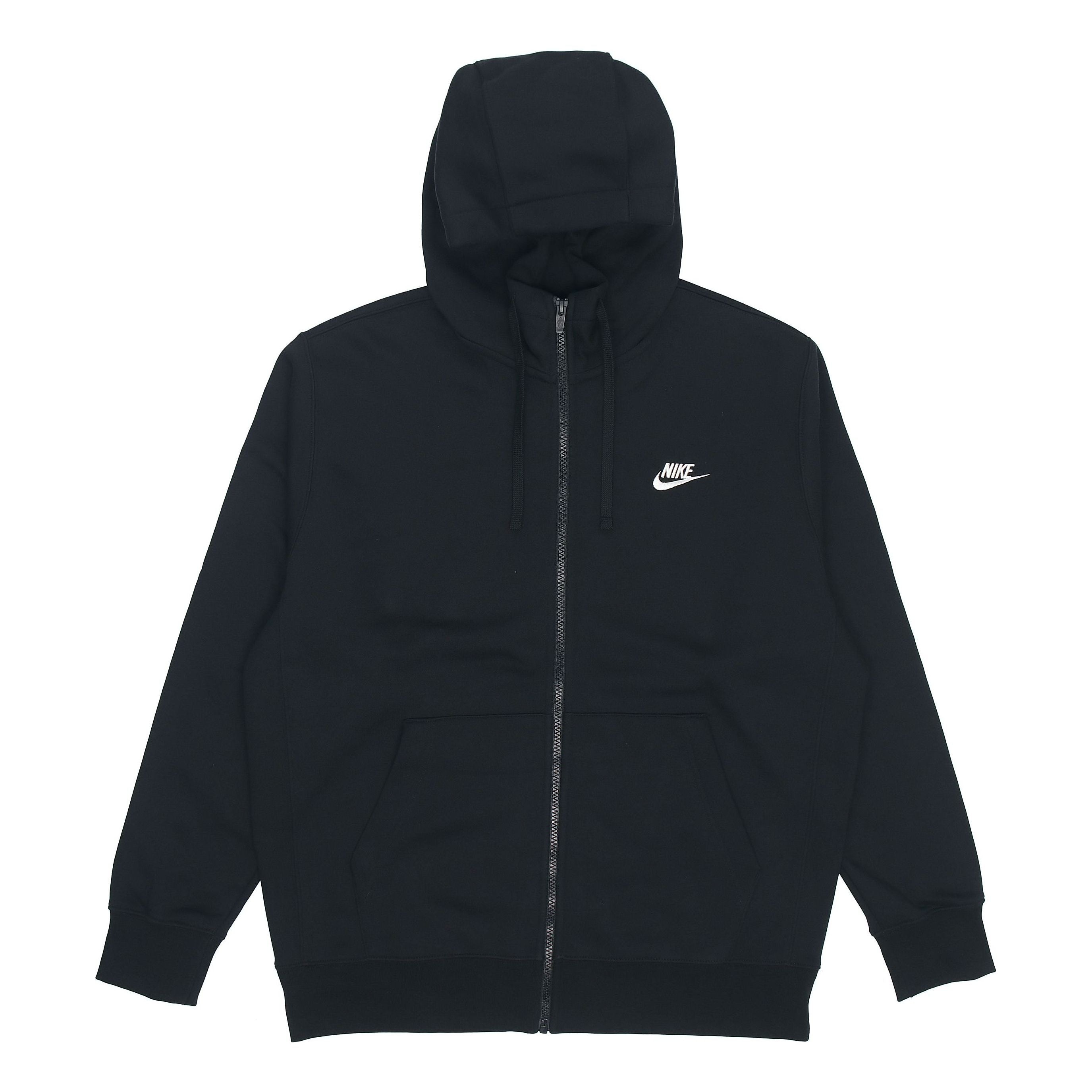 Nike Sportswear Club Fleece Embroidered Logo Solid Color hooded Zipper Black BV2646-010 - 1