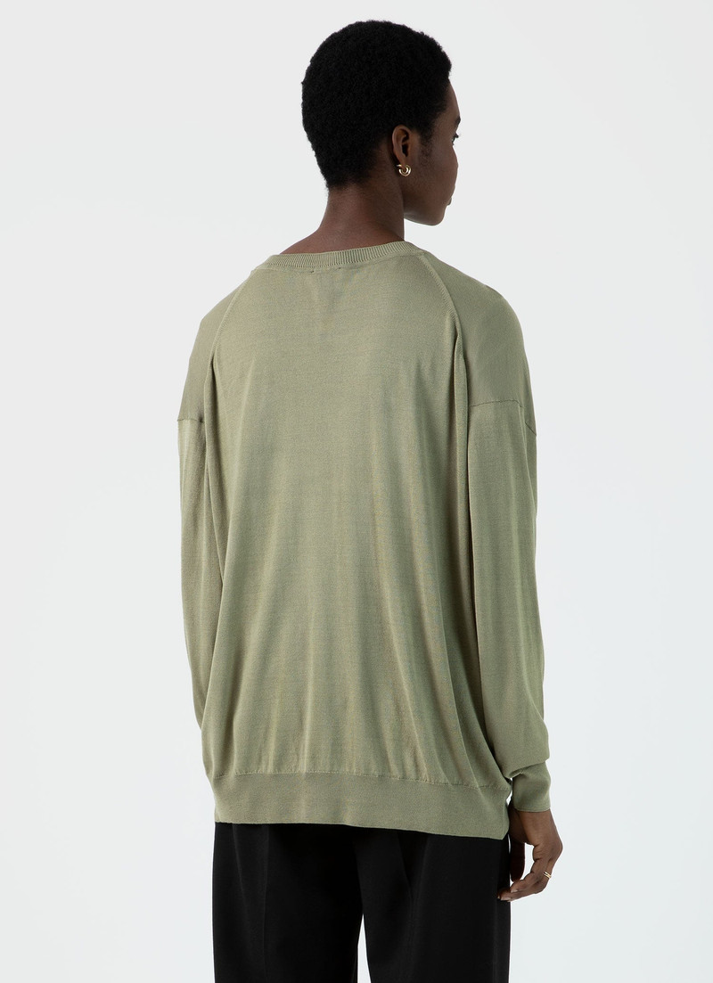 Relaxed Mulberry Silk V‑Neck Jumper 4