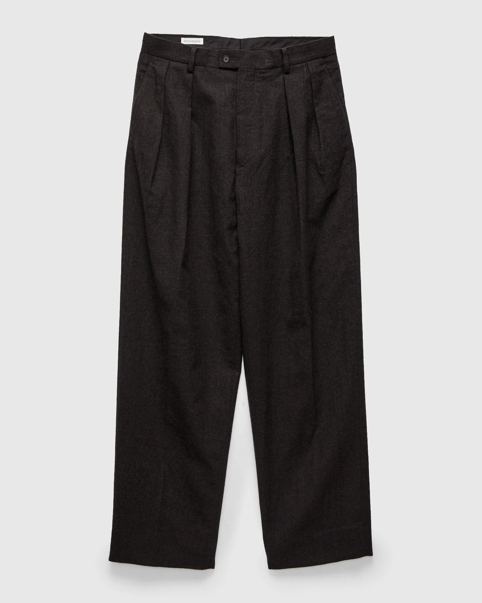 Wool Serge 2P Trousers in Top Brown - 1