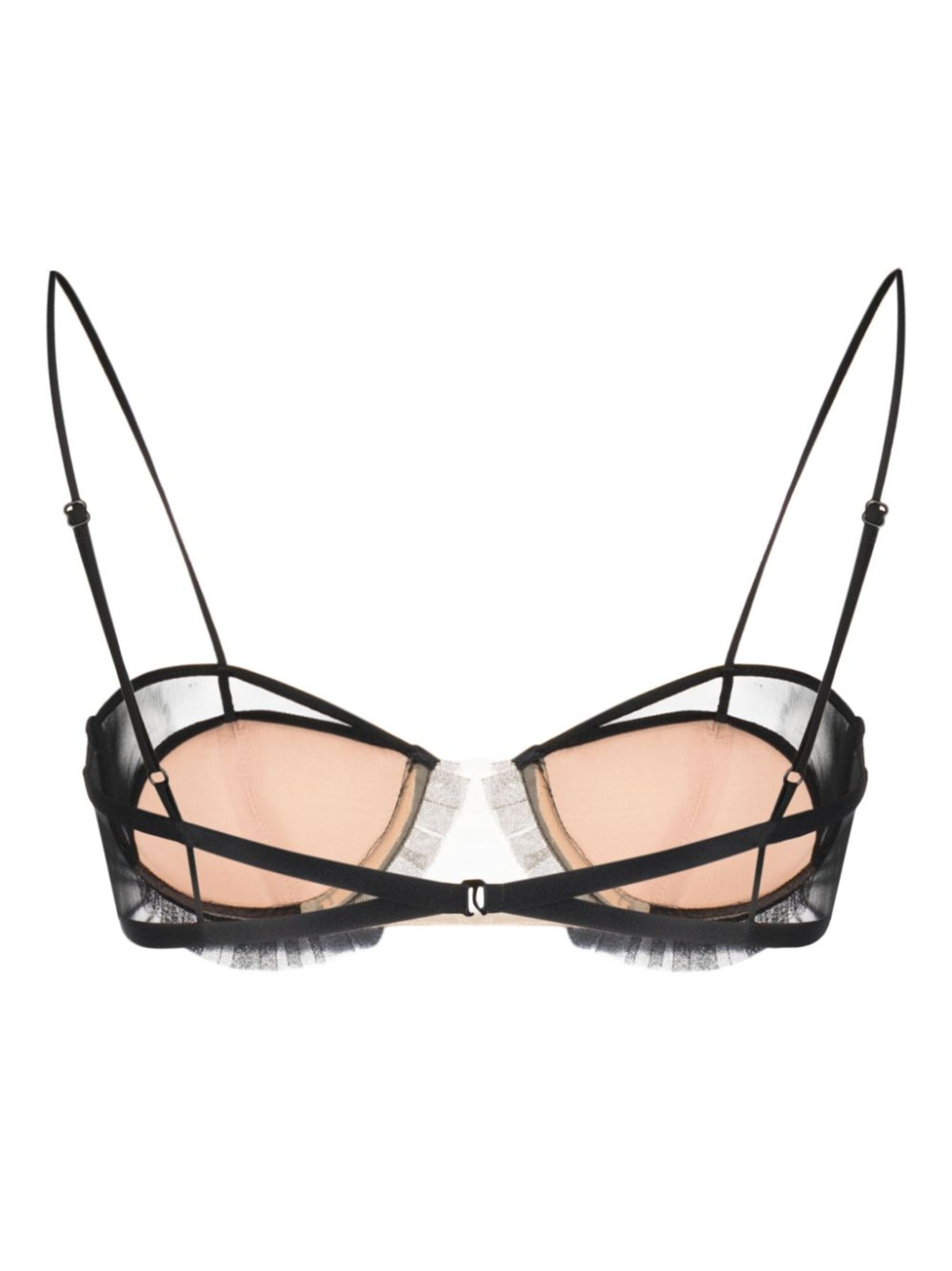 panelled semi-sheer bra - 2