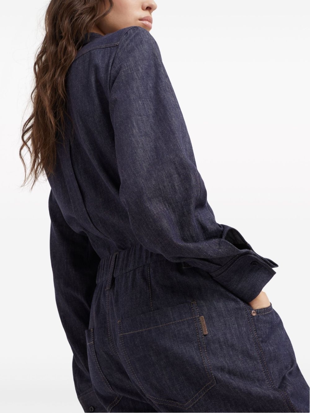 elasticated-waist tapered jeans - 5