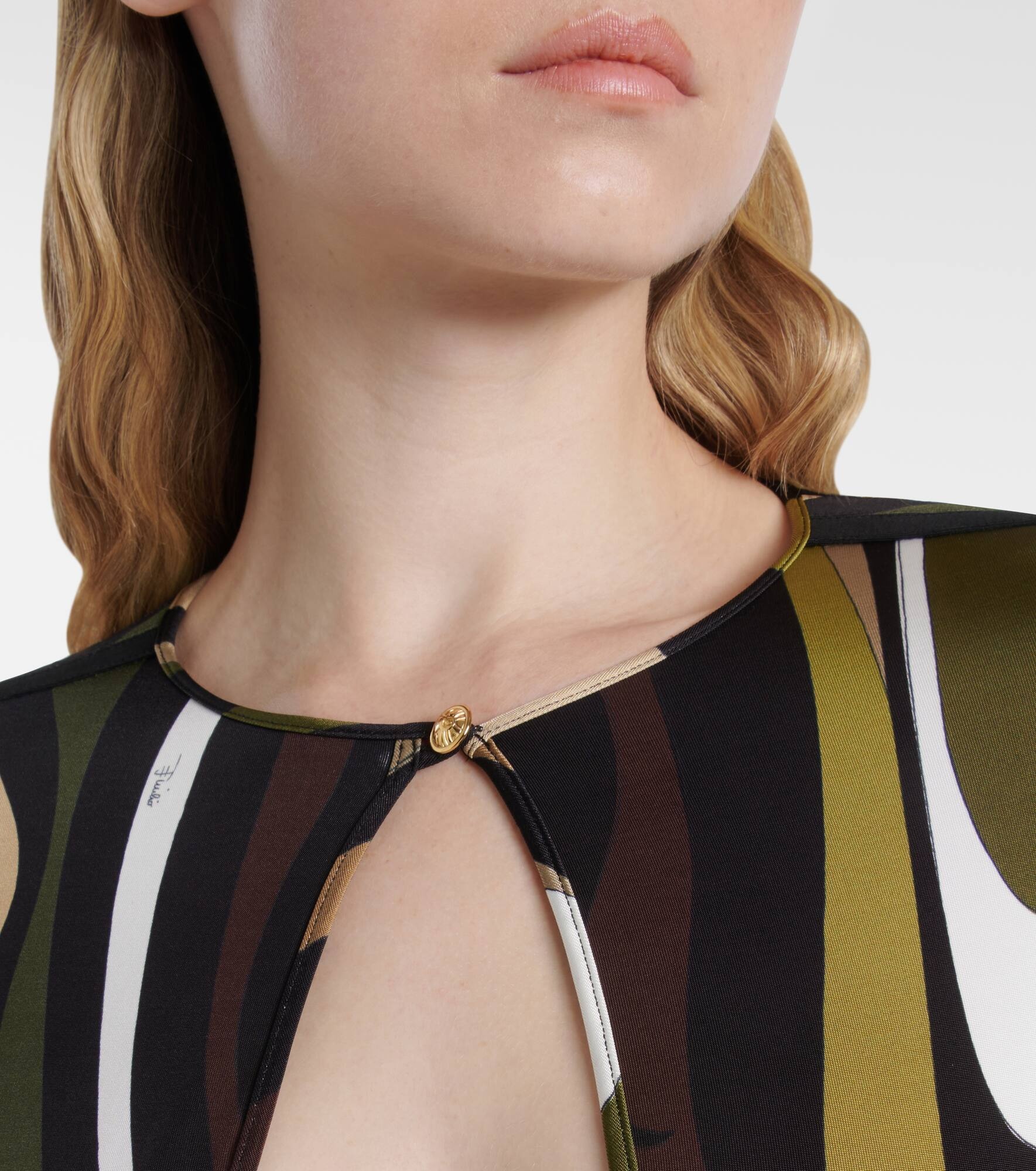 Marmo printed satin bodysuit - 4