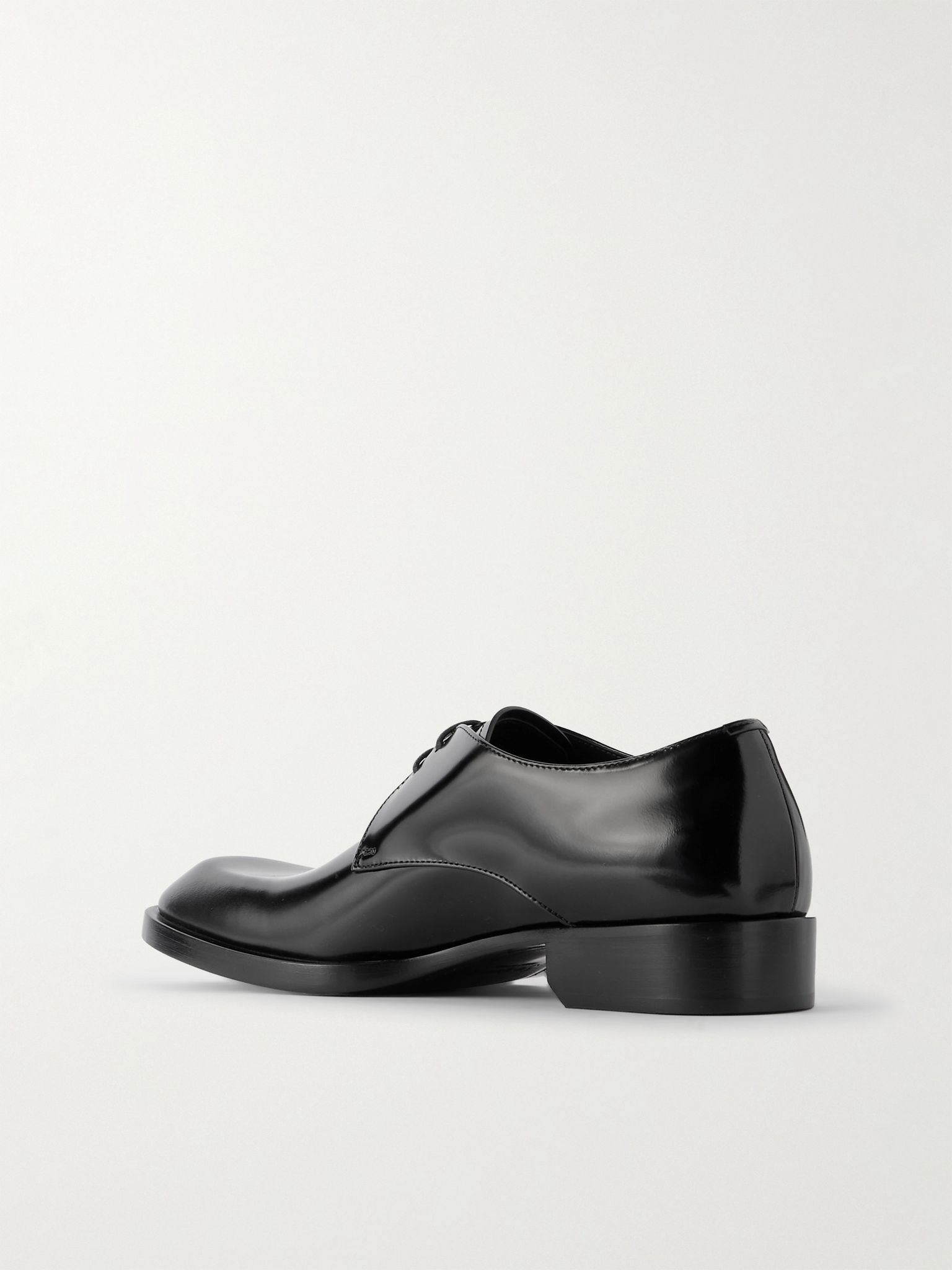 Vadim Glossed-Leather Derby Shoes Black - 4