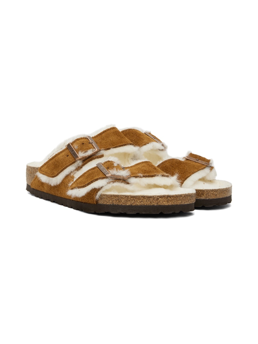 Tan Arizona Shearling Sandals - 4