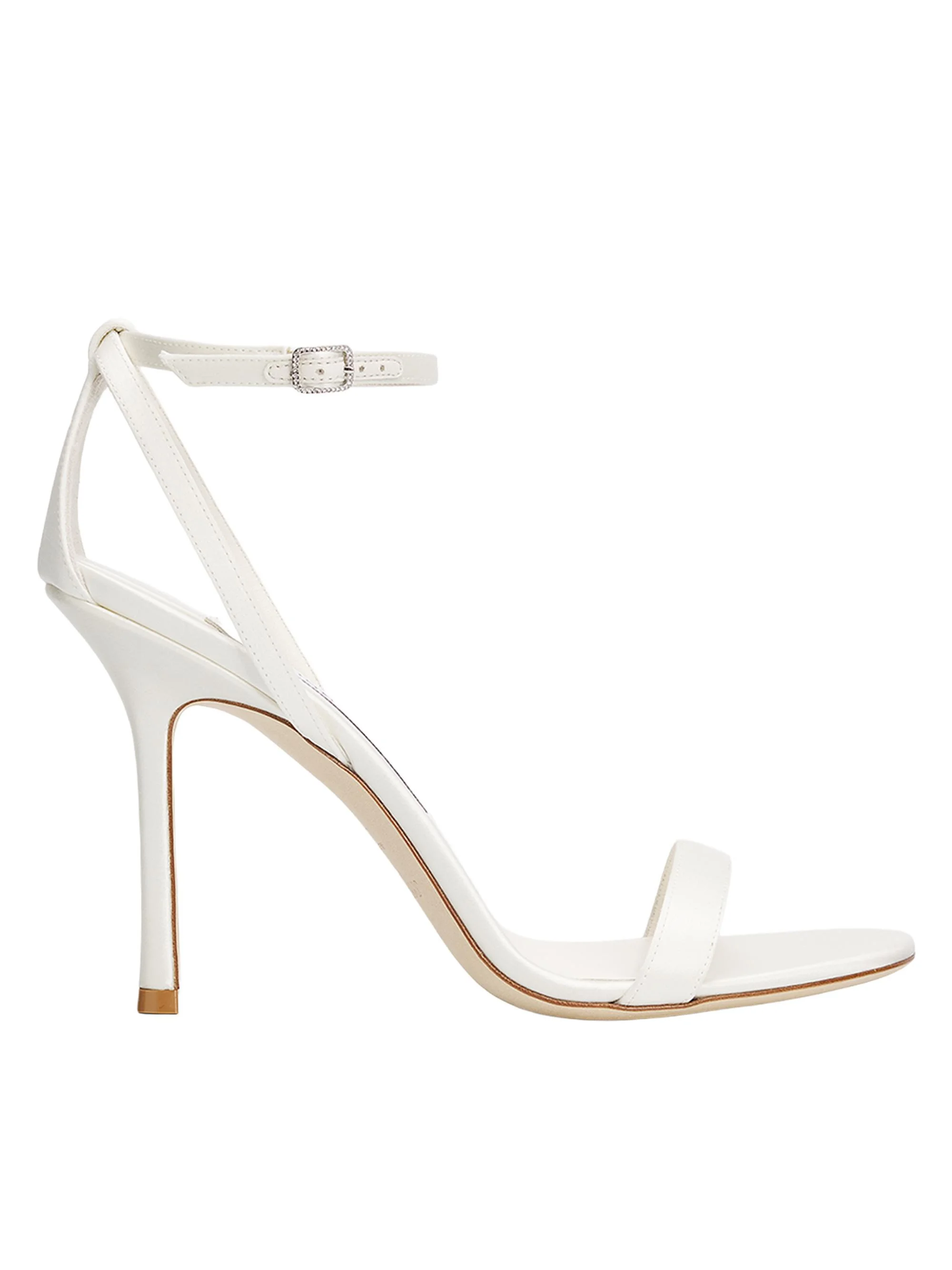 Women's Moza 100MM Crystal-Buckle Satin Sandals - Ivory - 1