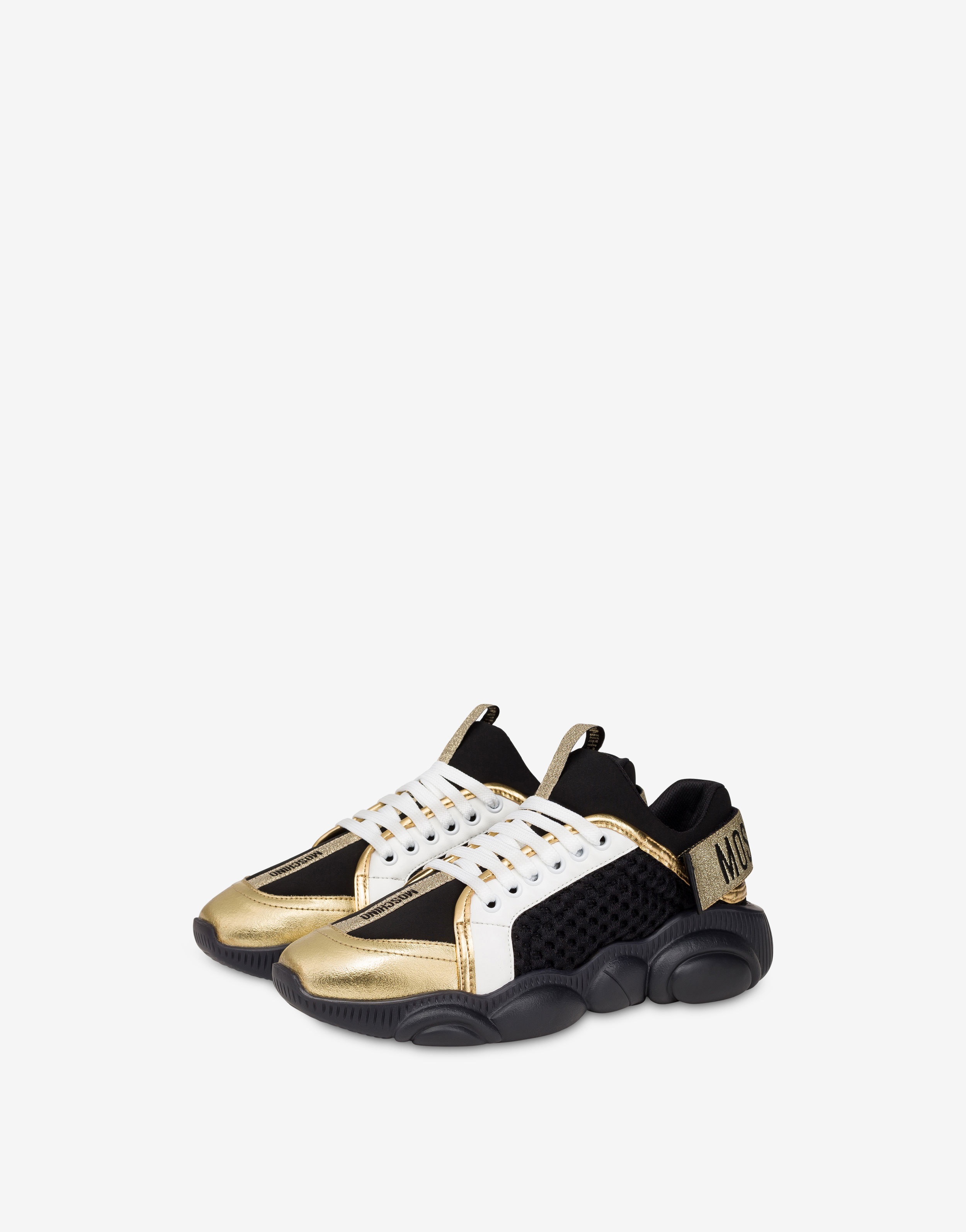 TEDDY SHOES WITH GOLD LOGO TAPE DETAILS - 1