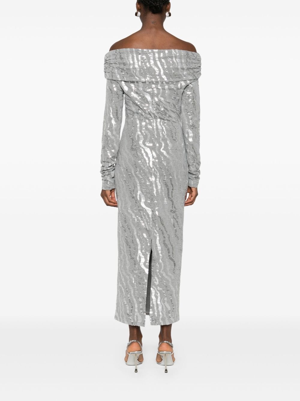 sequinned midi dress - 4