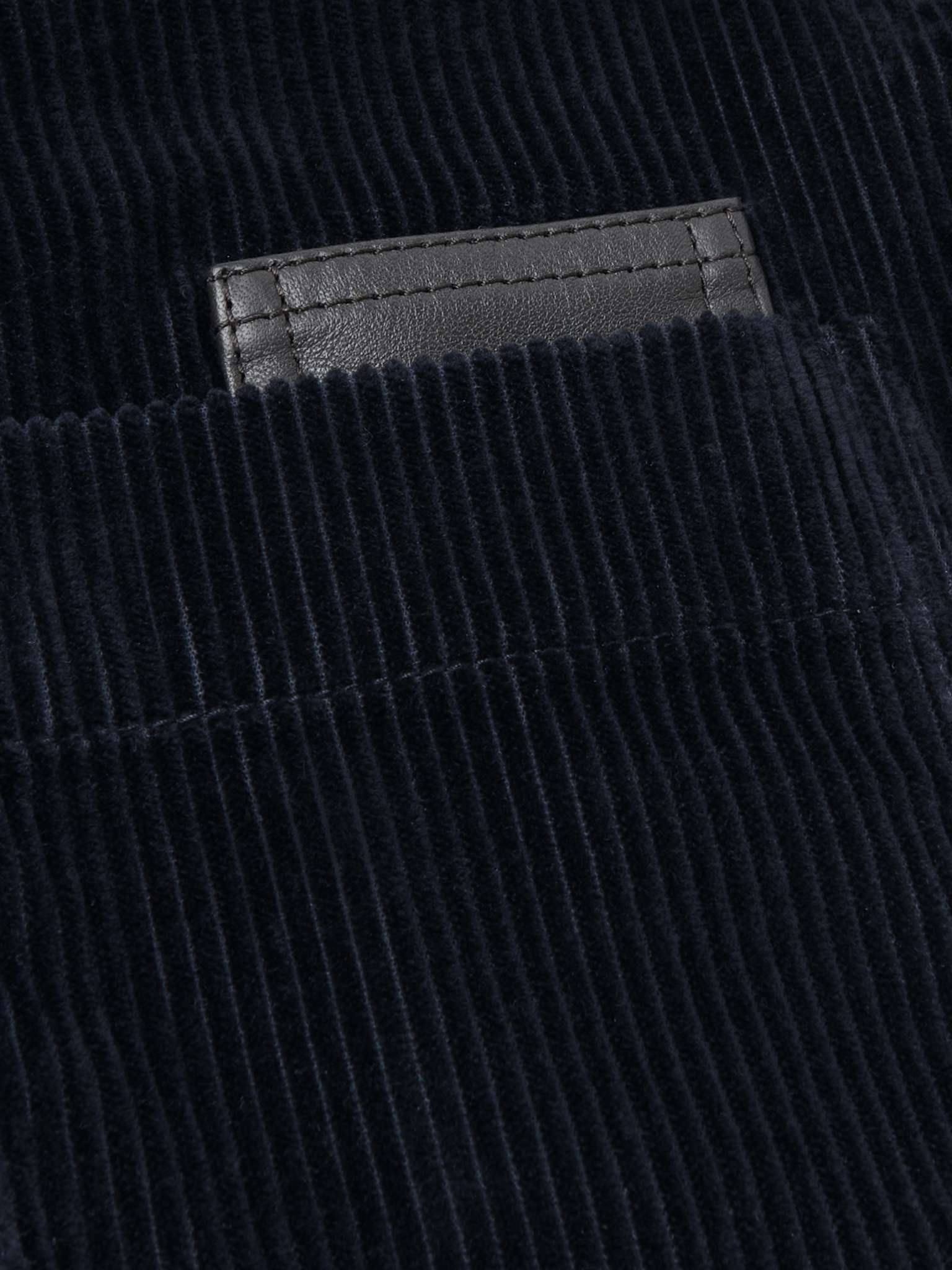Leather-Trimmed Cotton-Corduroy Overshirt - 3