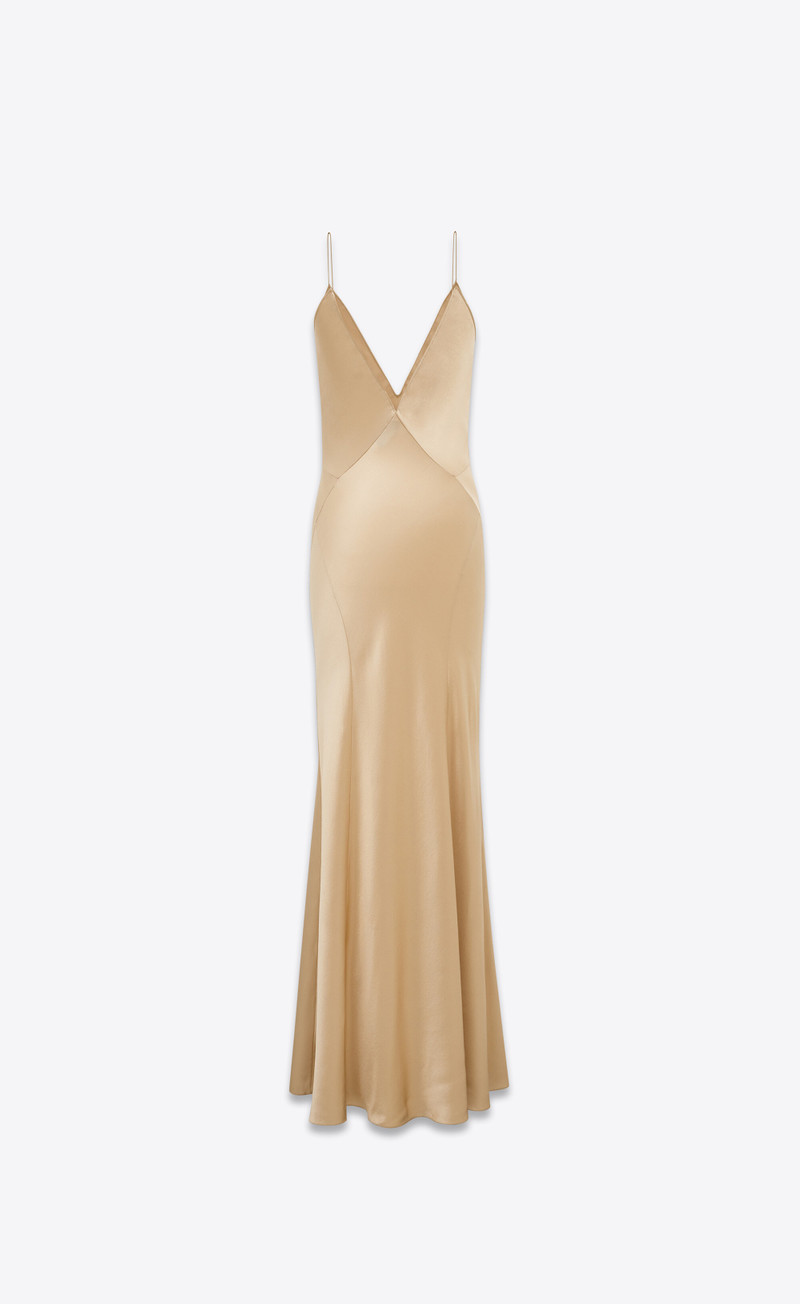 v-neck dress in silk satin 2