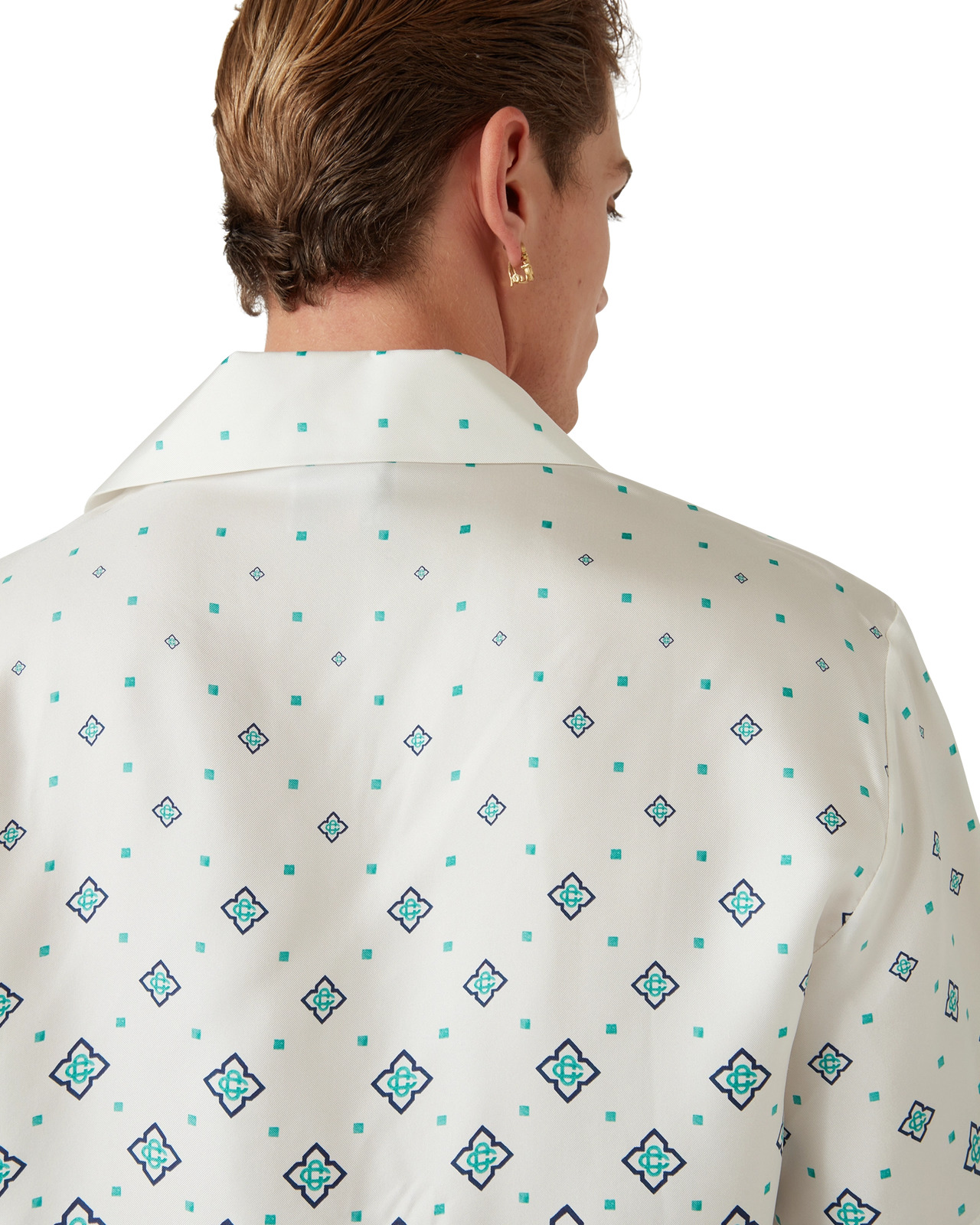 Gradient Monogram Short Sleeve Silk Shirt | Casablanca Paris - 9