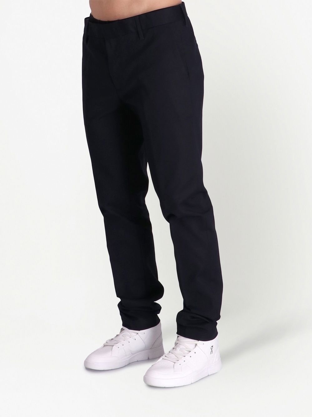 logo-plaque tapered-leg trousers - 5