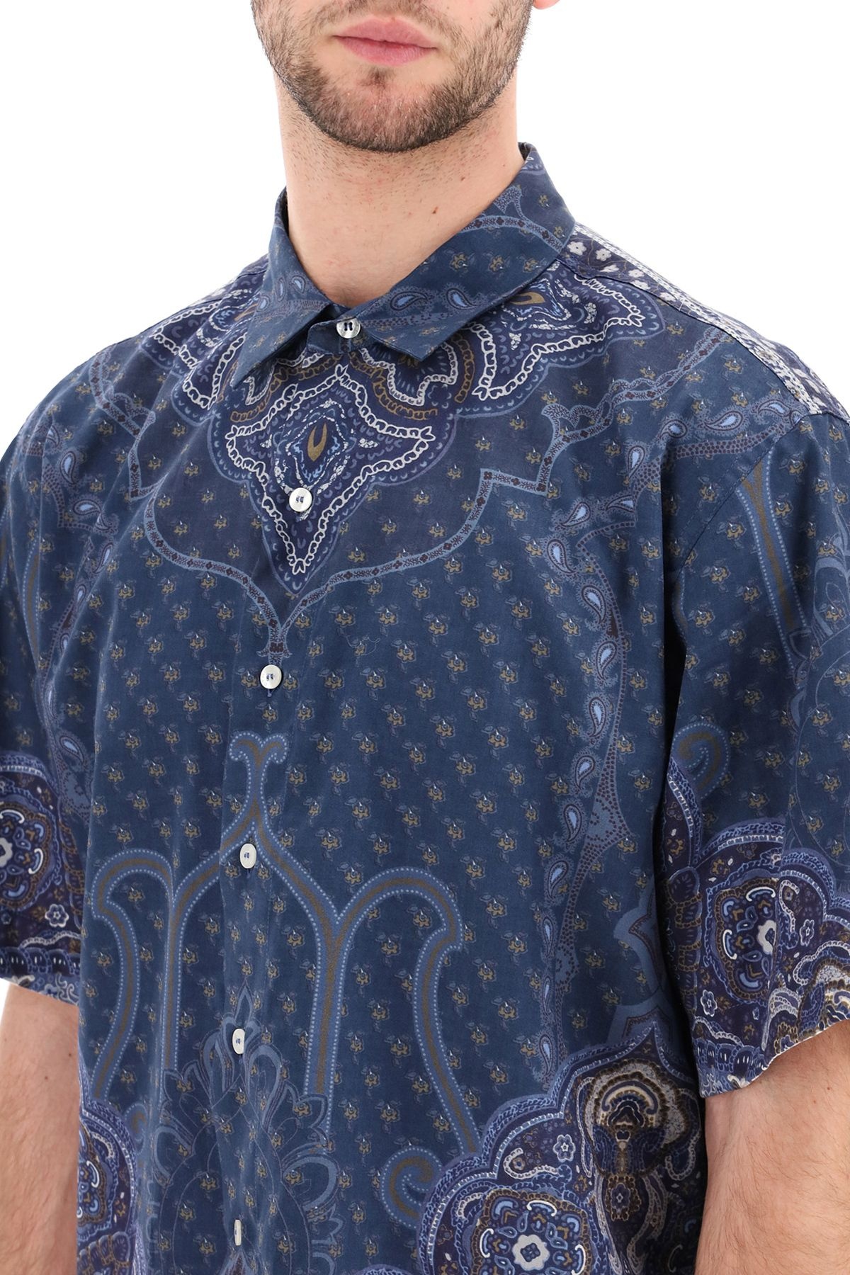 SCARF PRINT SHORT-SLEEVED SHIRT - 5